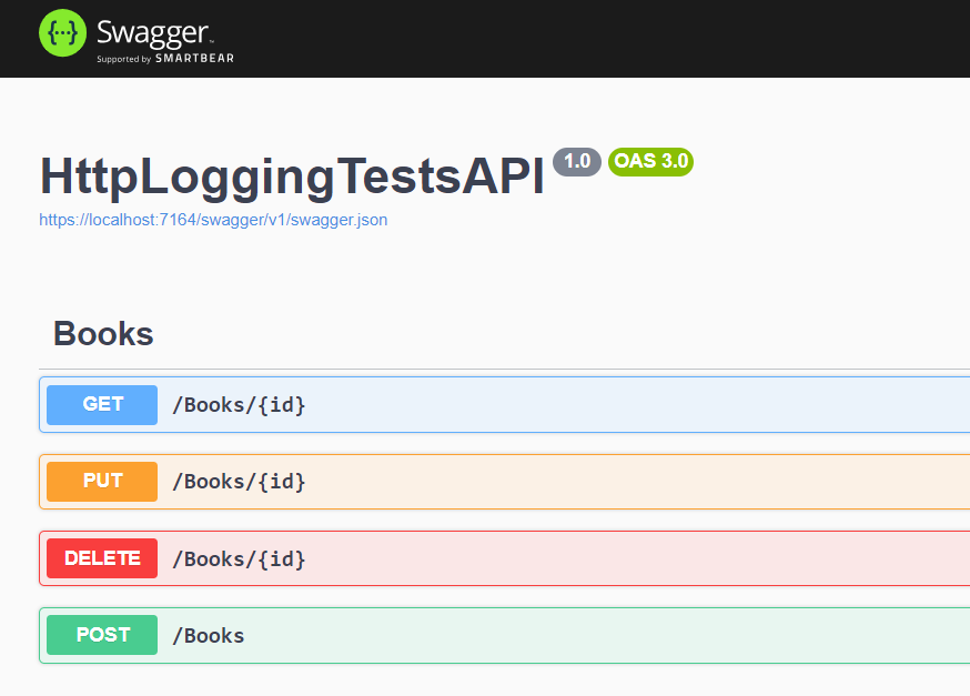 Swagger page for our application&rsquo;s API