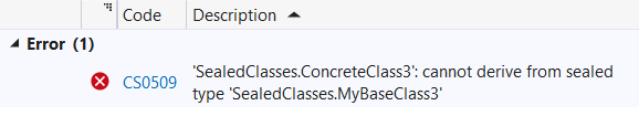 Compilation error when trying to extend a sealed class